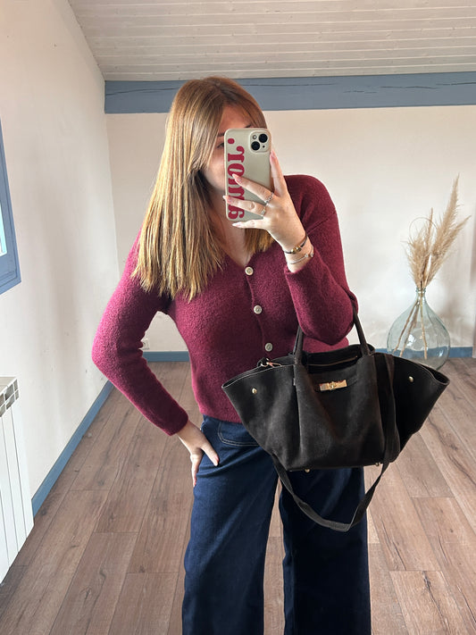 Gilet CHLOÉ manche longue Bordeaux