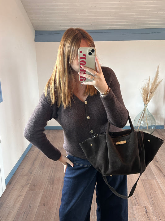 Gilet CHLOÉ manche longue Chocolat