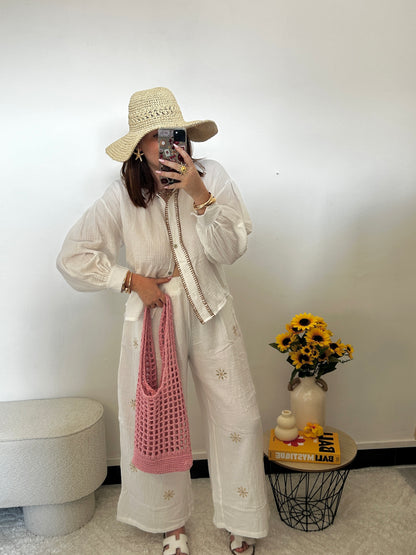 Pantalon COTON Blanc